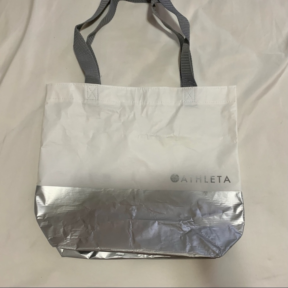 Athleta tote bag grey and white